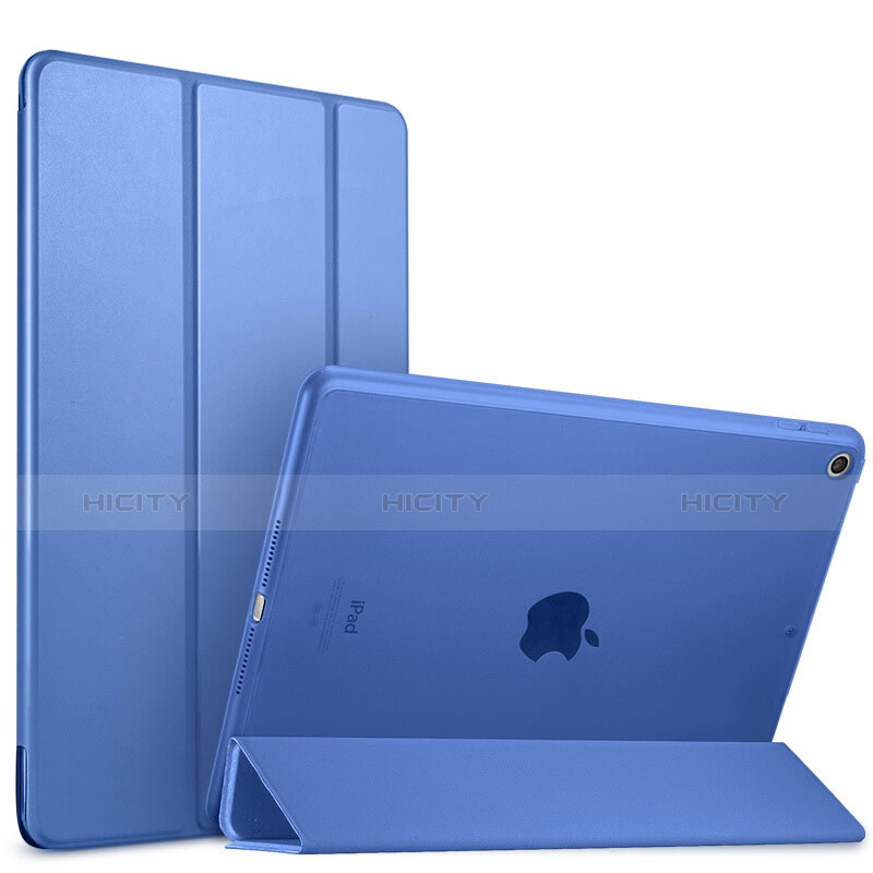Etui Portefeuille Livre Cuir L01 pour Apple New iPad 9.7 (2017) Bleu Plus