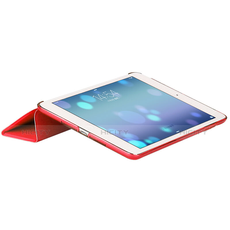 Etui Portefeuille Livre Cuir L01 pour Apple New iPad 9.7 (2017) Rouge Plus