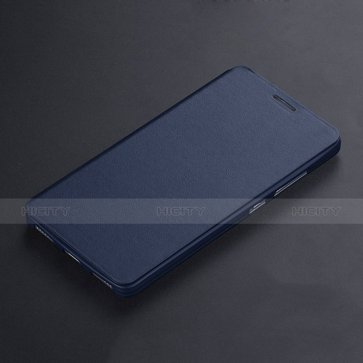 Etui Portefeuille Livre Cuir L01 pour Huawei Honor 7 Dual SIM Bleu Plus