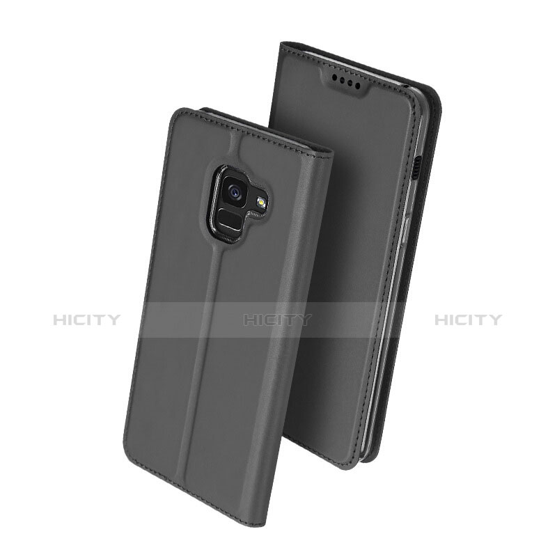 Etui Portefeuille Livre Cuir L01 pour Samsung Galaxy A5 (2018) A530F Noir Plus