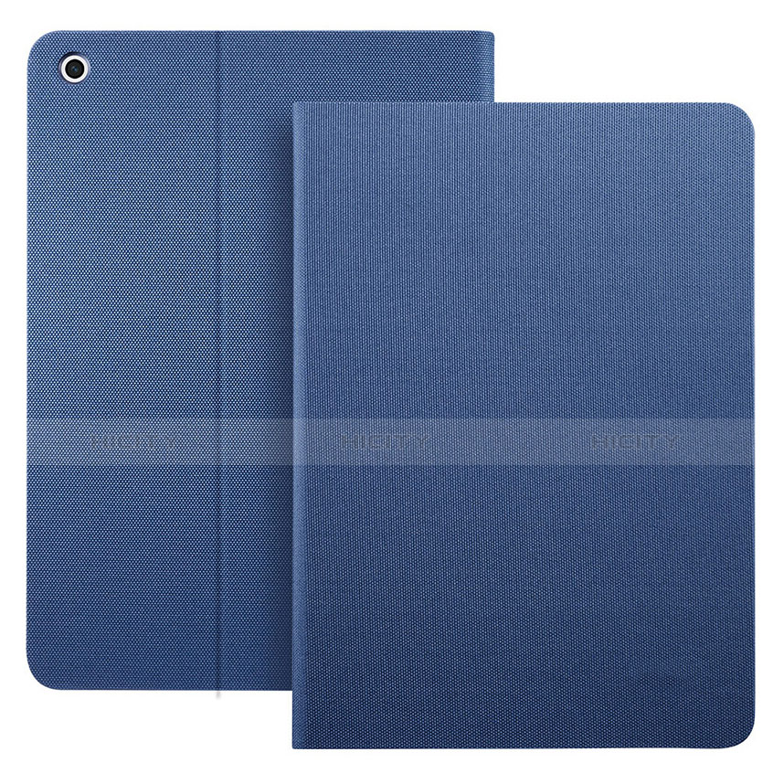 Etui Portefeuille Livre Cuir L02 pour Apple iPad 2 Bleu Plus