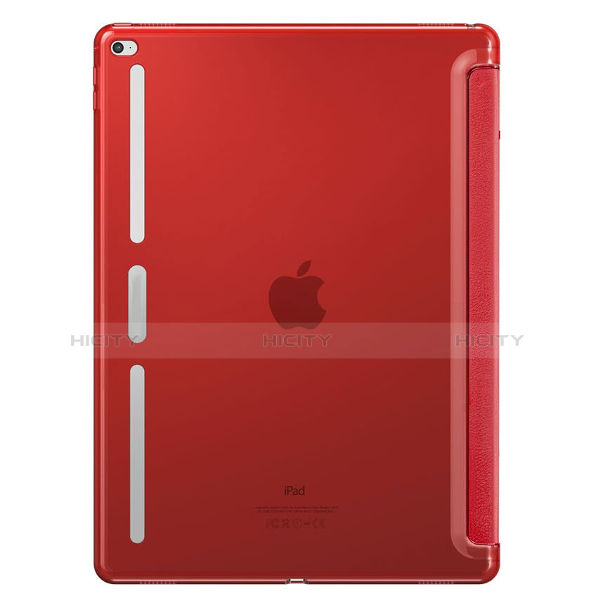 Etui Portefeuille Livre Cuir L02 pour Apple iPad Pro 12.9 Rouge Plus