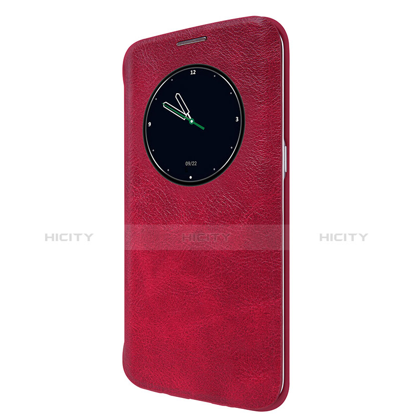 Etui Portefeuille Livre Cuir L02 pour Samsung Galaxy S7 Edge G935F Rouge Plus