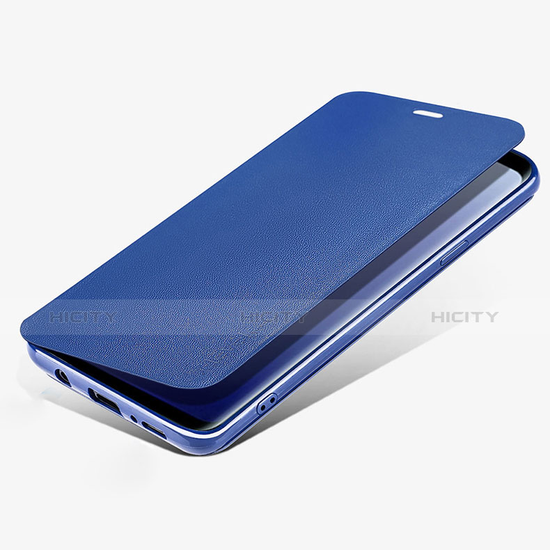 Etui Portefeuille Livre Cuir L02 pour Samsung Galaxy S9 Bleu Plus