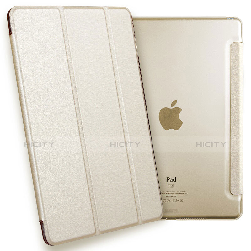 Etui Portefeuille Livre Cuir L05 pour Apple iPad Mini 4 Or Plus