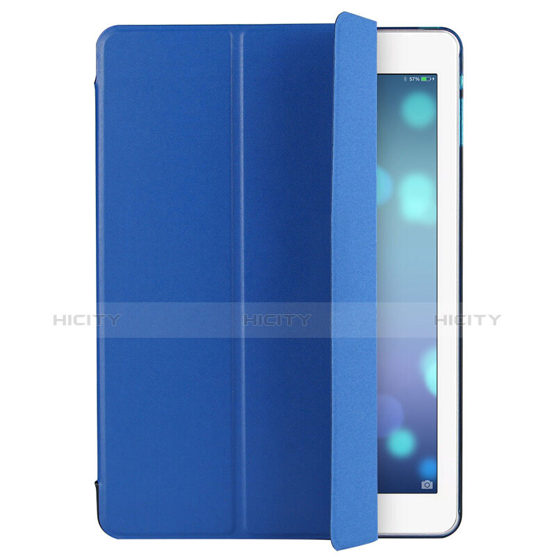 Etui Portefeuille Livre Cuir L06 pour Apple iPad Mini 2 Bleu Plus