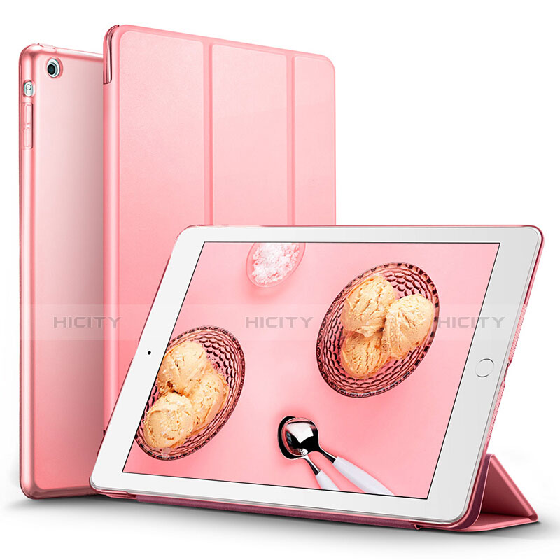 Etui Portefeuille Livre Cuir L06 pour Apple iPad Mini 2 Rose Plus