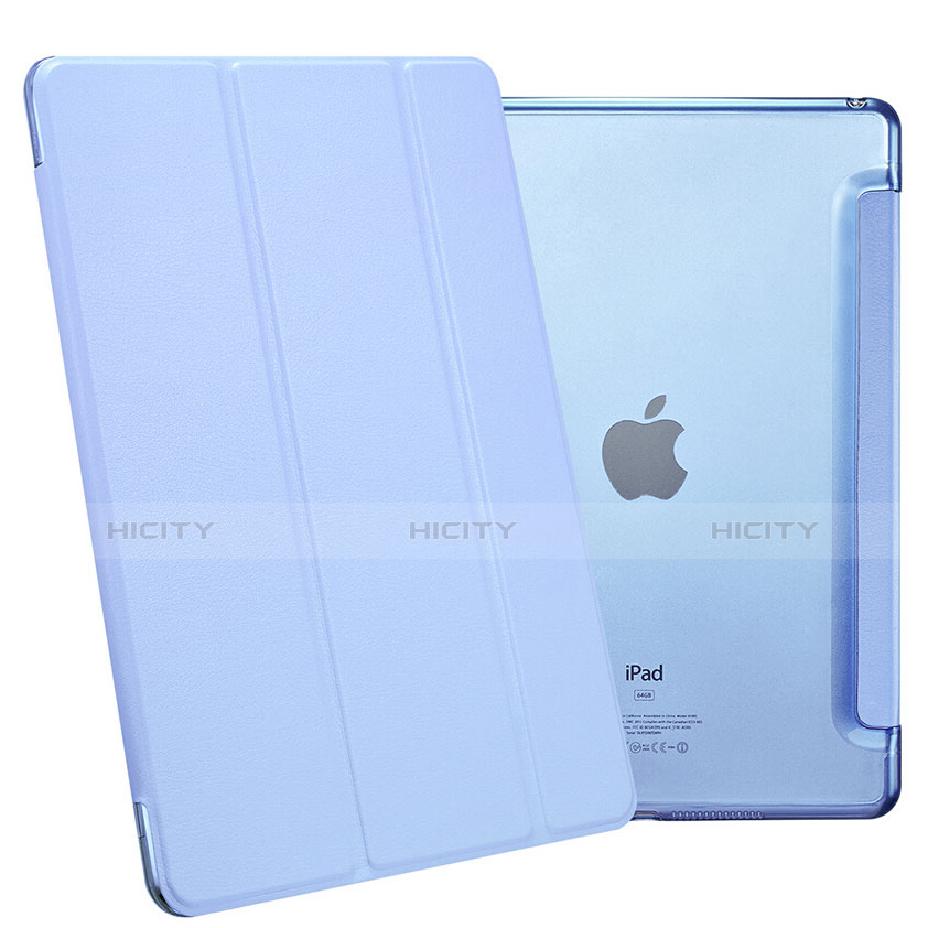 Etui Portefeuille Livre Cuir L06 pour Apple iPad Mini 4 Bleu Ciel Plus