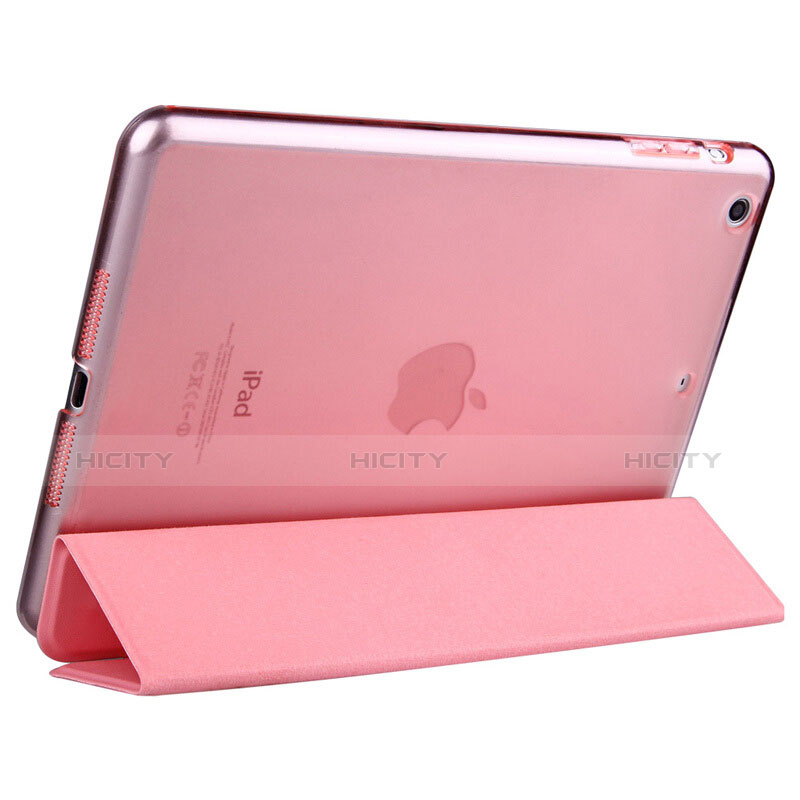 Etui Portefeuille Livre Cuir L06 pour Apple iPad Mini Rose Plus