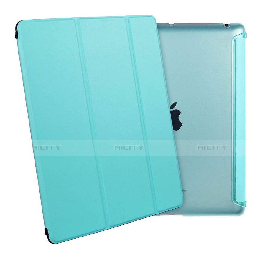 Etui Portefeuille Livre Cuir pour Apple iPad 3 Bleu Ciel Plus