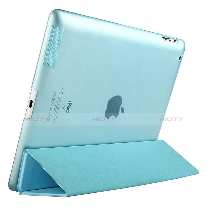 Etui Portefeuille Livre Cuir pour Apple iPad 3 Bleu Ciel Plus