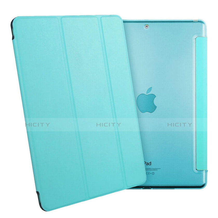 Etui Portefeuille Livre Cuir pour Apple iPad Air Bleu Ciel Plus