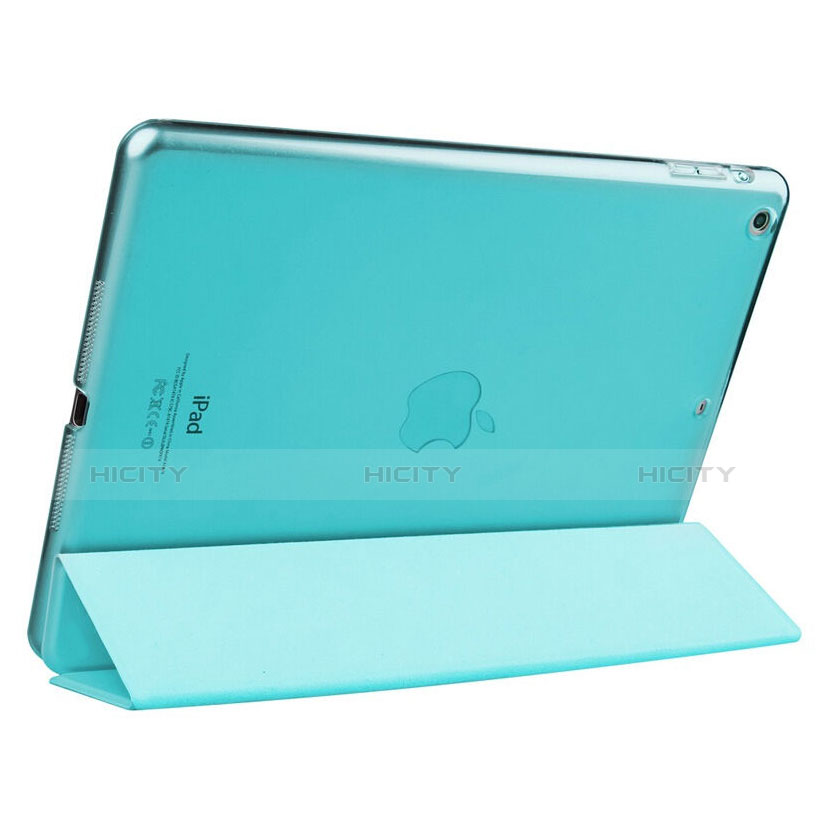 Etui Portefeuille Livre Cuir pour Apple iPad Air Bleu Ciel Plus