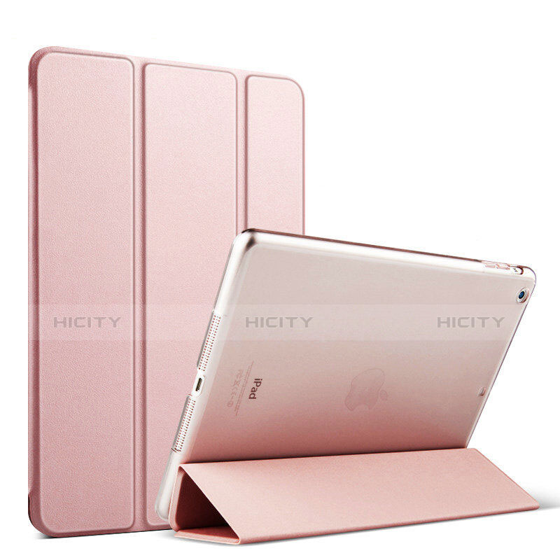 Etui Portefeuille Livre Cuir pour Apple iPad Mini 3 Or Rose Plus