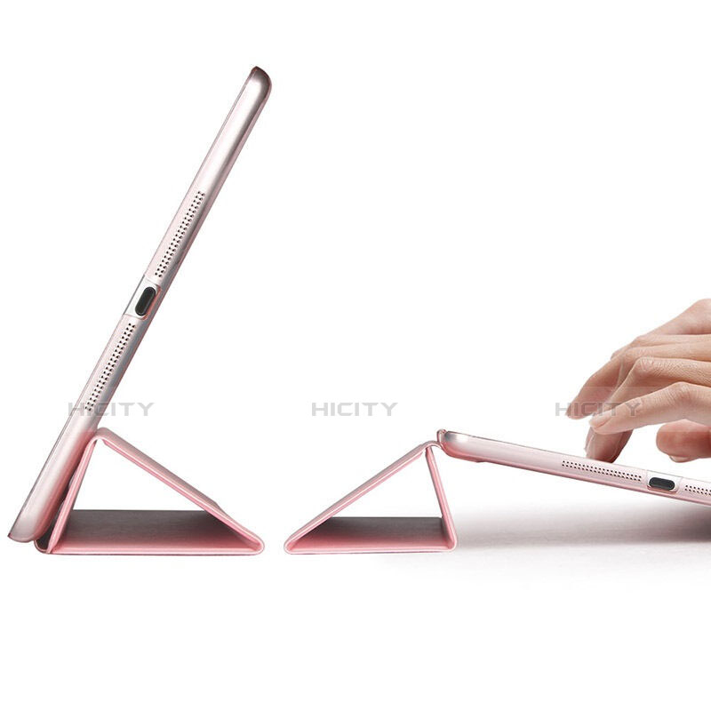 Etui Portefeuille Livre Cuir pour Apple iPad Mini 3 Or Rose Plus