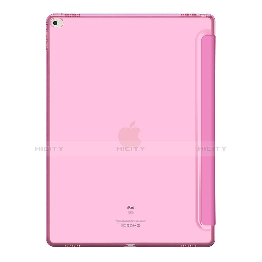 Etui Portefeuille Livre Cuir pour Apple iPad Pro 12.9 Rose Plus