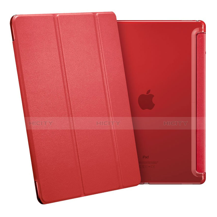 Etui Portefeuille Livre Cuir pour Apple iPad Pro 12.9 Rouge Plus