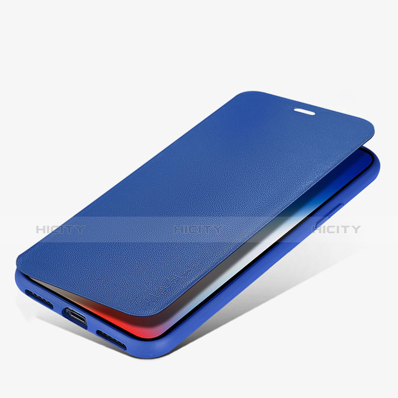 Etui Portefeuille Livre Cuir pour Apple iPhone Xs Max Bleu Plus