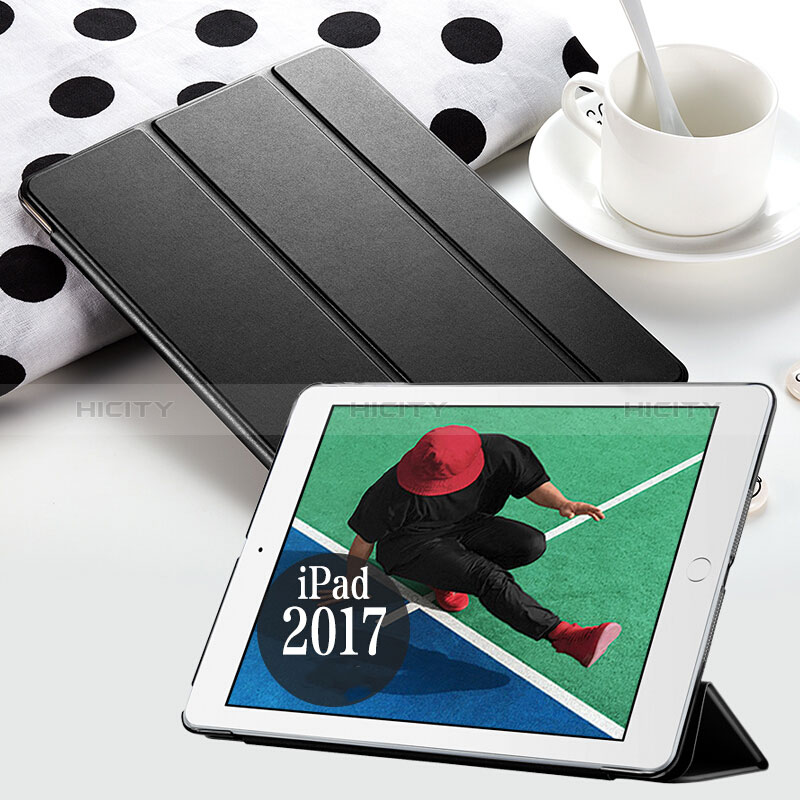 Etui Portefeuille Livre Cuir pour Apple New iPad 9.7 (2018) Noir Plus