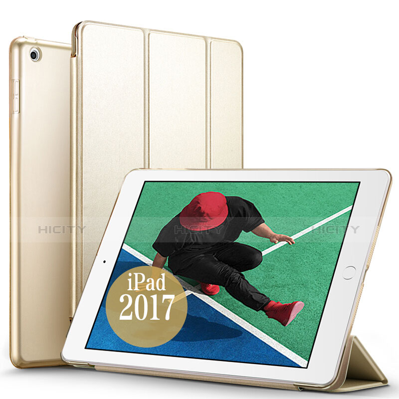 Etui Portefeuille Livre Cuir pour Apple New iPad Pro 9.7 (2017) Or Plus