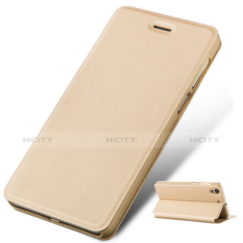 Etui Portefeuille Livre Cuir pour Huawei Honor Holly 3 Or Plus