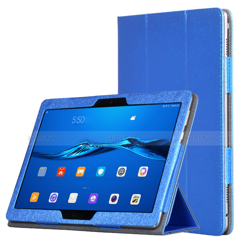 Etui Portefeuille Livre Cuir pour Huawei MediaPad M3 Lite Bleu Plus