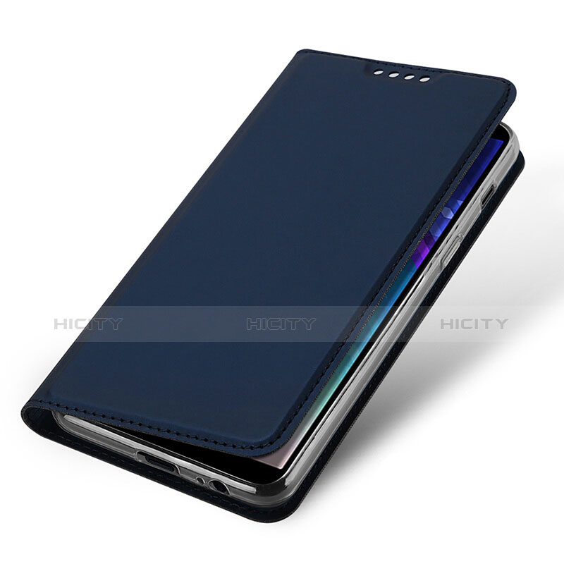 Etui Portefeuille Livre Cuir pour Samsung Galaxy A6 (2018) Dual SIM Bleu Plus