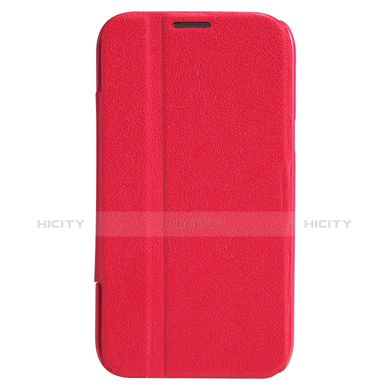 Etui Portefeuille Livre Cuir pour Samsung Galaxy Note 2 N7100 N7105 Rouge Plus