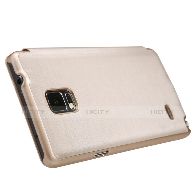 Etui Portefeuille Livre Cuir pour Samsung Galaxy Note 4 SM-N910F Or Plus