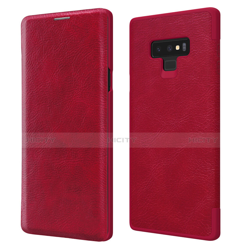 Etui Portefeuille Livre Cuir pour Samsung Galaxy Note 9 Rouge Plus