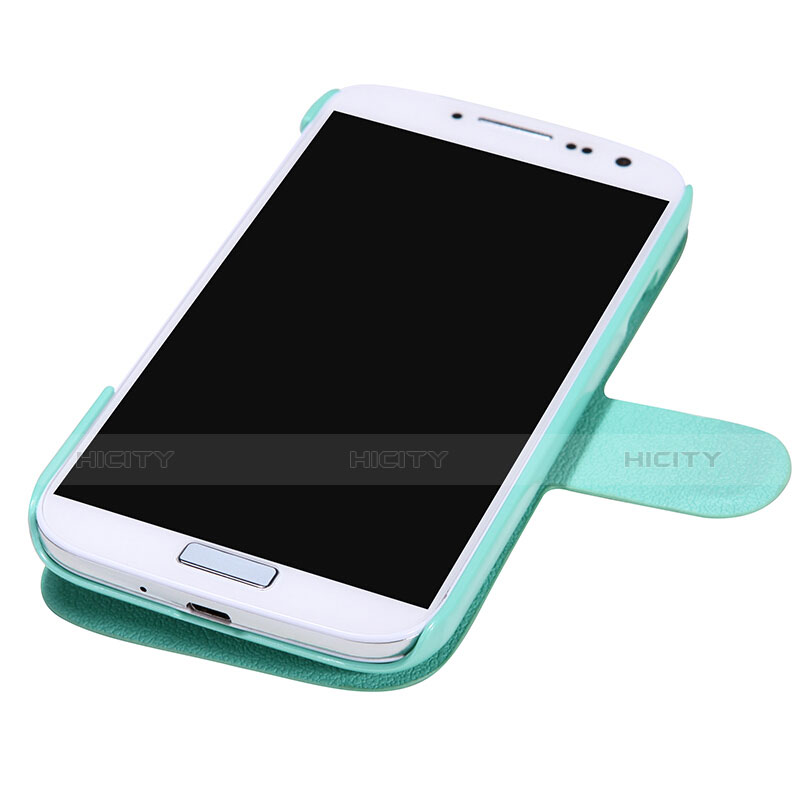 Etui Portefeuille Livre Cuir pour Samsung Galaxy S4 IV Advance i9500 Vert Plus