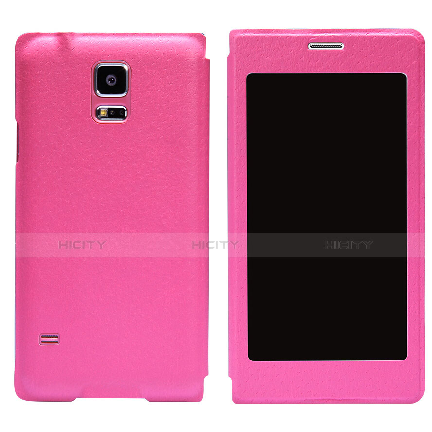 Etui Portefeuille Livre Cuir pour Samsung Galaxy S5 Duos Plus Rose Rouge Plus