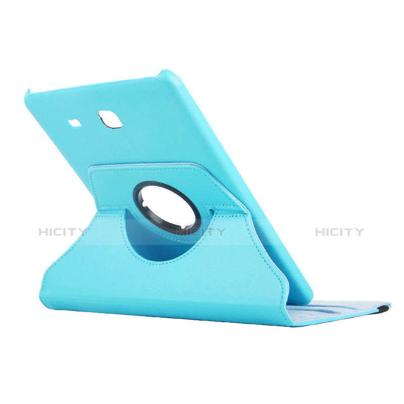 Etui Portefeuille Livre Cuir pour Samsung Galaxy Tab E 9.6 T560 T561 Bleu Plus