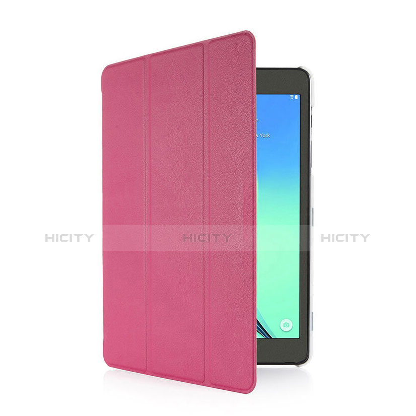 Etui Portefeuille Livre Cuir pour Samsung Galaxy Tab S2 8.0 SM-T710 SM-T715 Rose Plus