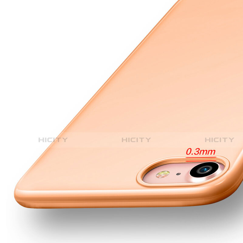 Etui Silicone Gel Souple Couleur Unie pour Apple iPhone SE (2020) Orange Plus