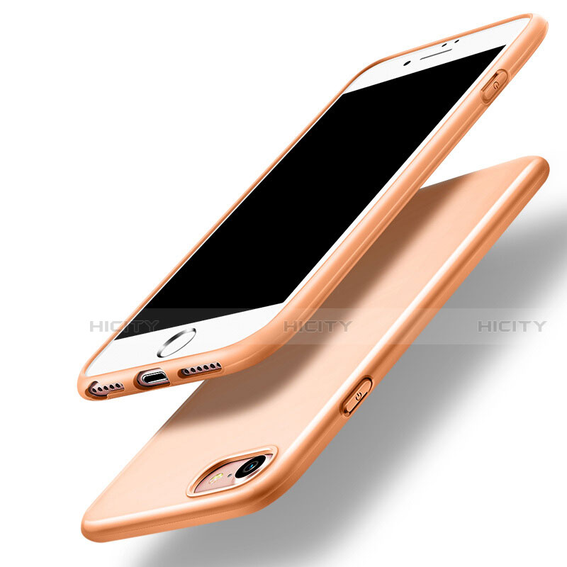 Etui Silicone Gel Souple Couleur Unie pour Apple iPhone SE (2020) Orange Plus