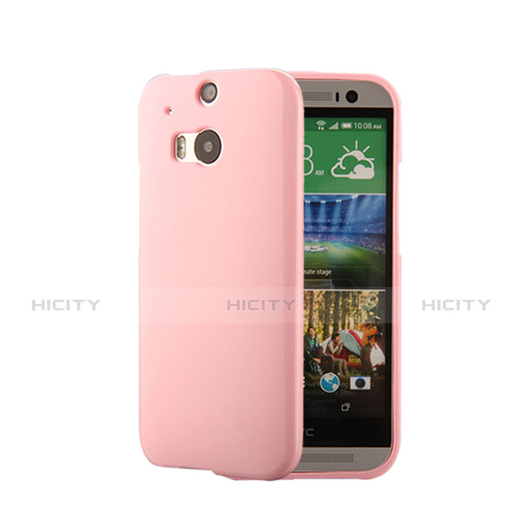 Etui Silicone Gel Souple Couleur Unie pour HTC One M8 Rose Plus