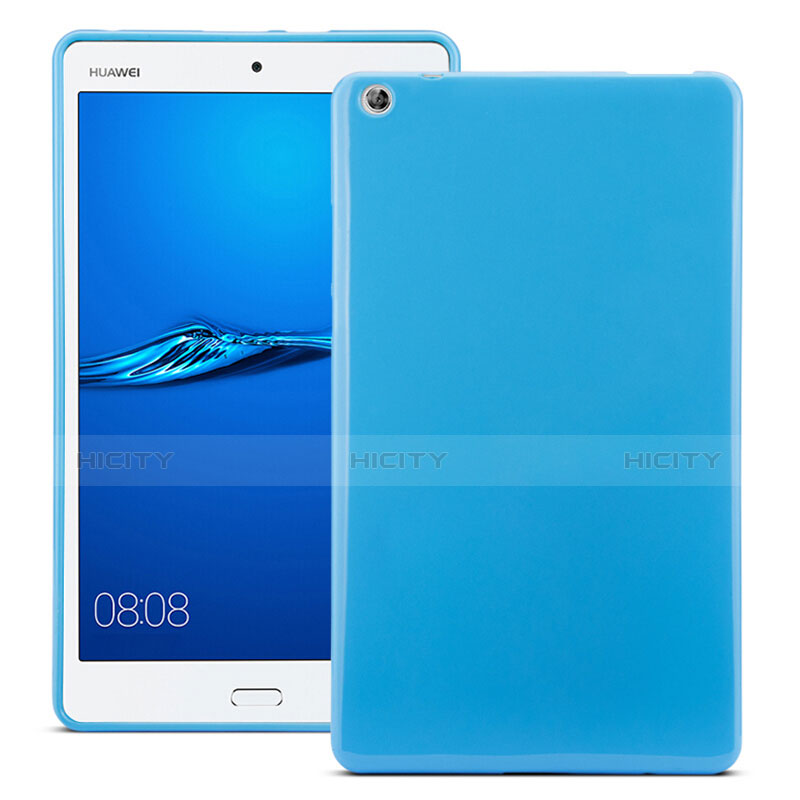 Etui Silicone Gel Souple Couleur Unie pour Huawei MediaPad M3 Bleu Plus