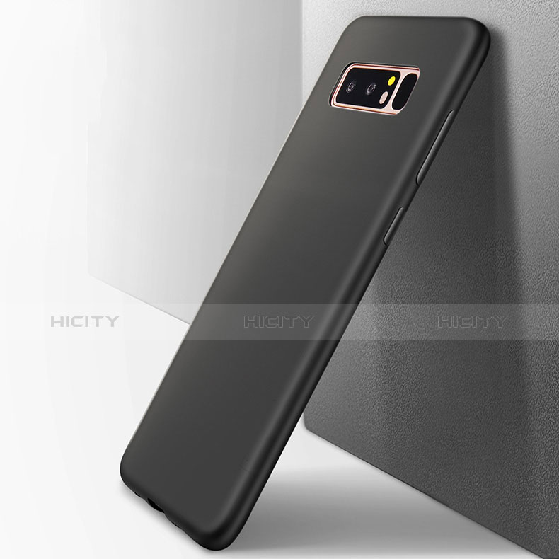 Etui Silicone Gel Souple Couleur Unie pour Samsung Galaxy Note 8 Duos N950F Noir Plus