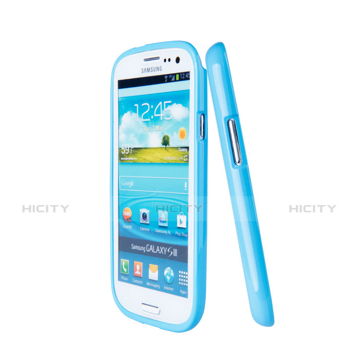Etui Silicone Gel Souple Couleur Unie pour Samsung Galaxy S3 i9300 Bleu Plus