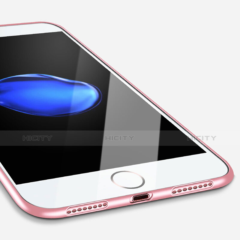 Etui Silicone Souple Couleur Unie Gel pour Apple iPhone 8 Plus Rose Plus