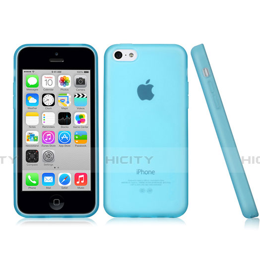 Etui TPU Souple Mat pour Apple iPhone 5C Bleu Ciel Plus