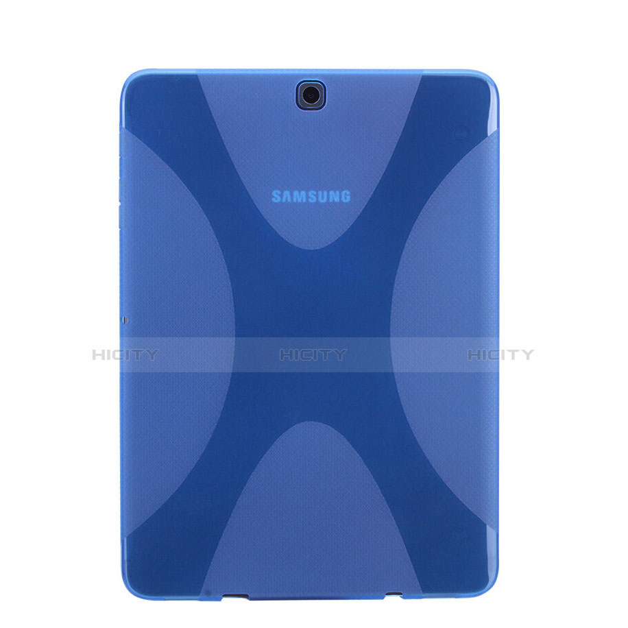 Etui TPU Souple Transparente Vague X-Line pour Samsung Galaxy Tab S2 8.0 SM-T710 SM-T715 Bleu Plus