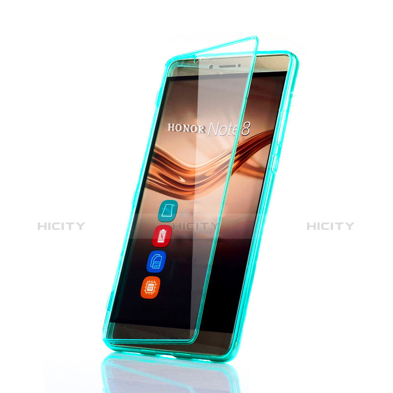 Etui Transparente Integrale Silicone Souple Avant et Arriere pour Huawei Honor Note 8 Vert Plus