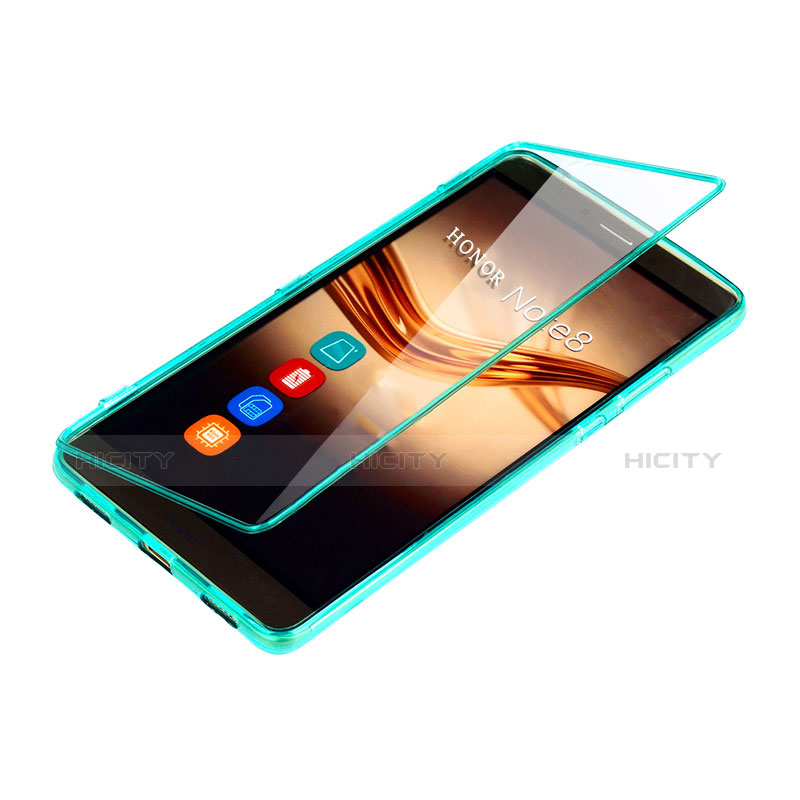 Etui Transparente Integrale Silicone Souple Avant et Arriere pour Huawei Honor Note 8 Vert Plus