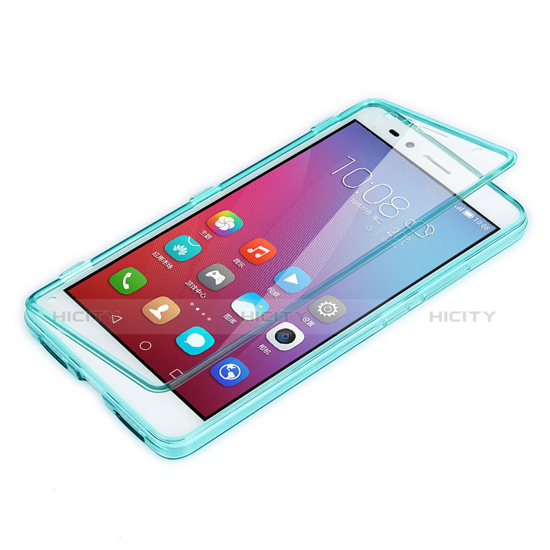 Etui Transparente Integrale Silicone Souple Avant et Arriere pour Huawei Honor Play 5X Bleu Ciel Plus