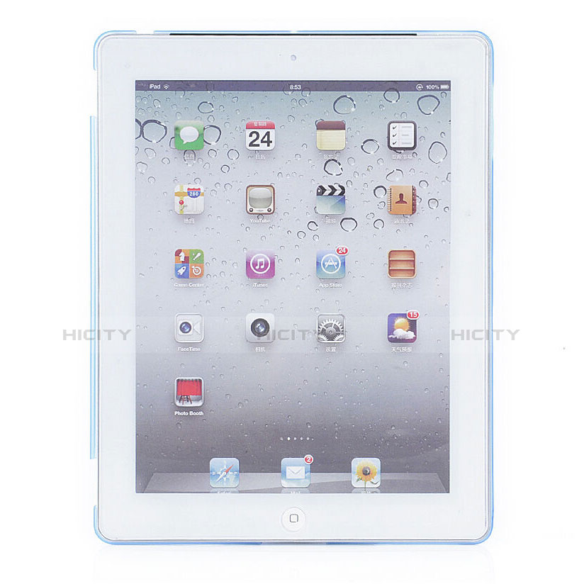 Etui Ultra Fine Plastique Rigide Transparente pour Apple iPad 4 Bleu Ciel Plus