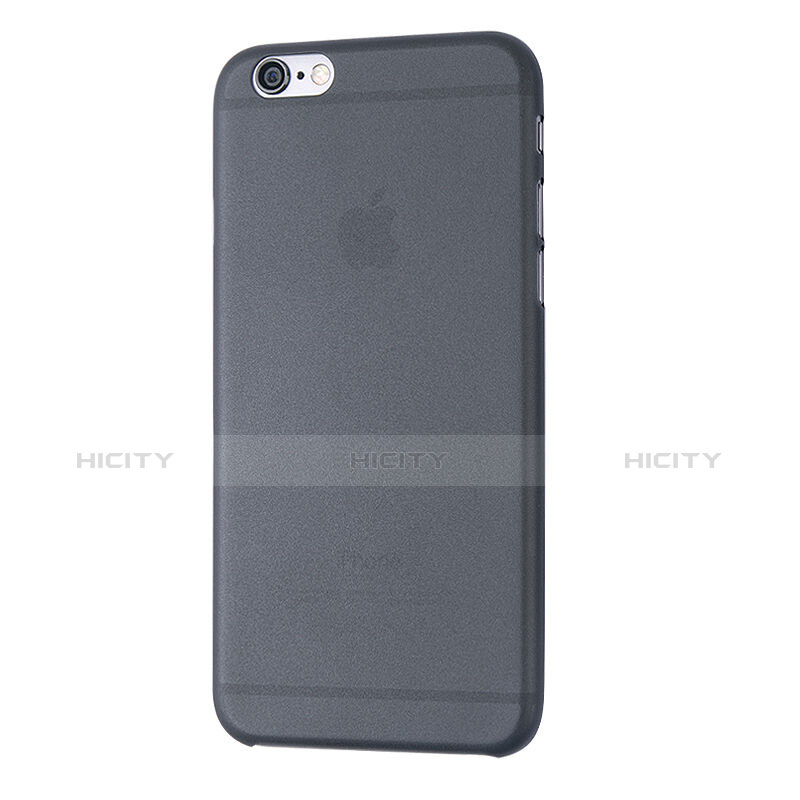 Etui Ultra Fine Plastique Rigide Transparente pour Apple iPhone 6 Plus Gris Fonce Plus