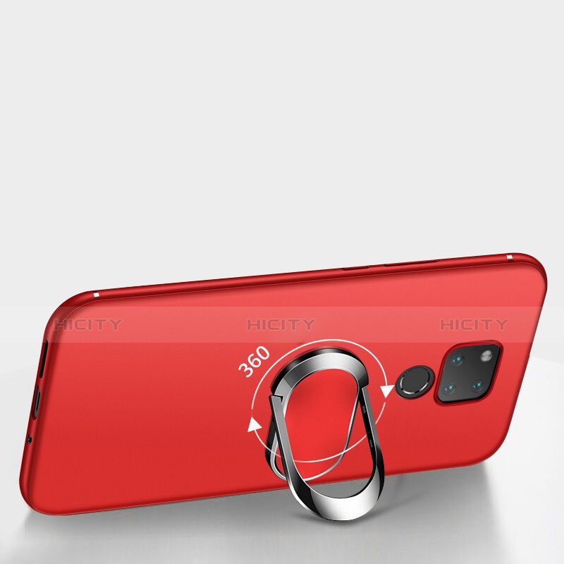 Etui Ultra Fine Silicone Souple avec Support Bague Anneau Aimante Magnetique pour Huawei Mate 20 X Rouge Plus