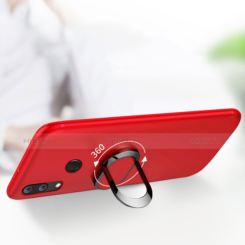 Etui Ultra Fine Silicone Souple avec Support Bague Anneau pour Huawei P20 Lite Rouge Plus
